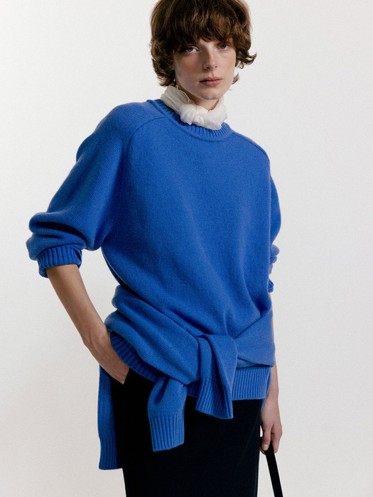 Jude round pullover (Blue)