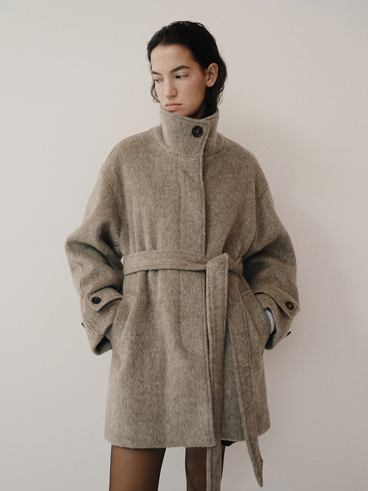 TFW YAK WOOL HIGH NECK HALF COAT_2COLORS