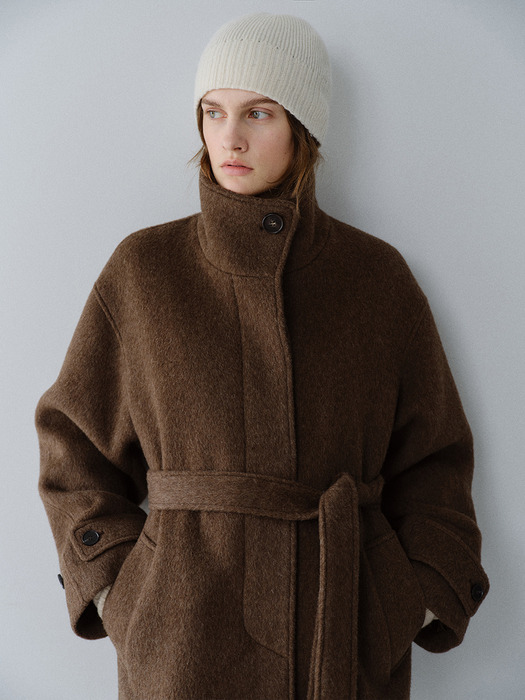 TFW YAK WOOL HIGH NECK HALF COAT_2COLORS