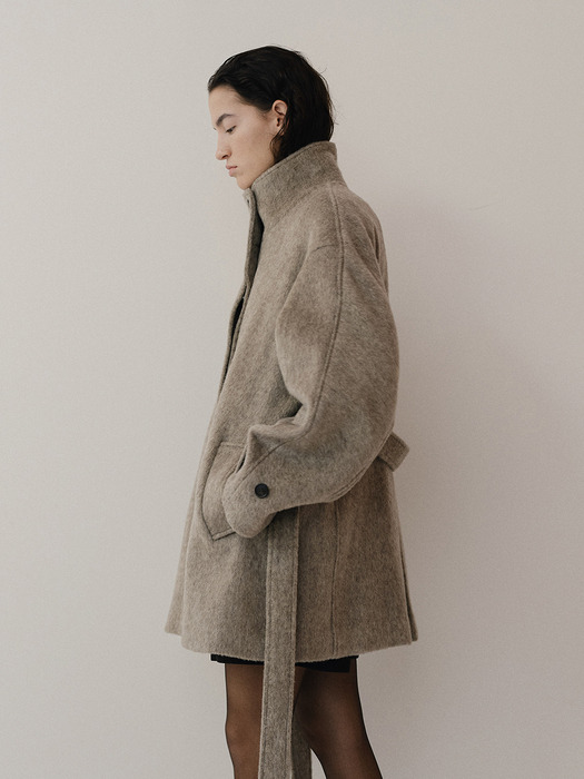 TFW YAK WOOL HIGH NECK HALF COAT_2COLORS