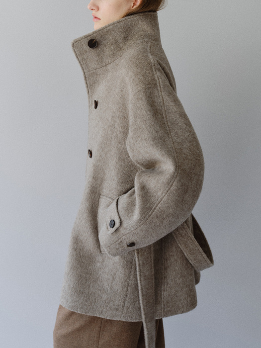 TFW YAK WOOL HIGH NECK HALF COAT_2COLORS