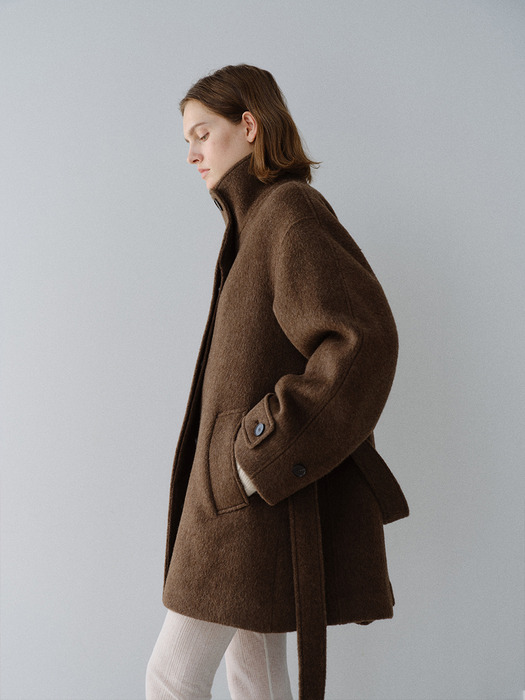 TFW YAK WOOL HIGH NECK HALF COAT_2COLORS