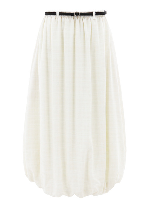 AIR SKIRT IN CREAM (소가죽 벨트포함)(벌룬 미디 스커트)