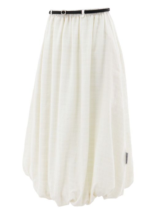 AIR SKIRT IN CREAM (소가죽 벨트포함)(벌룬 미디 스커트)