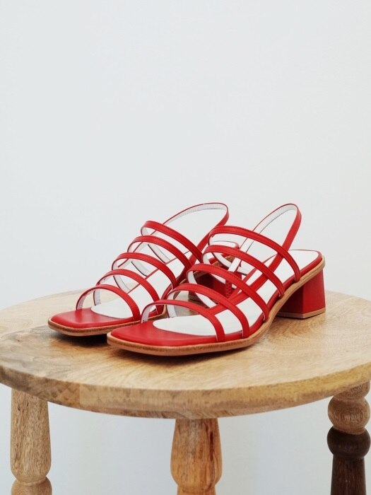 Square mama sandals Red