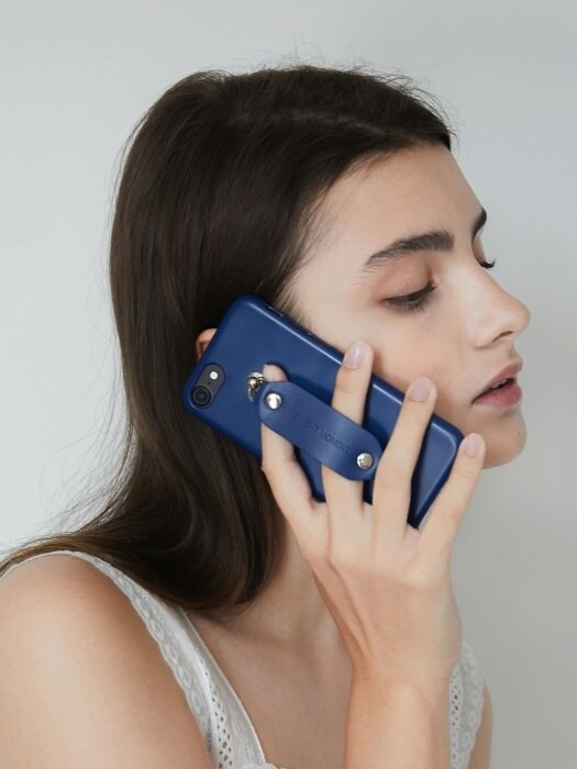 leather grip case navy - navy