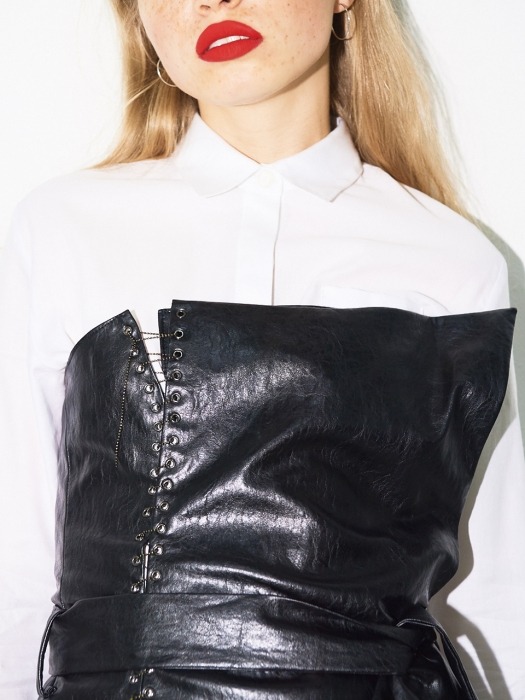 Vegetable Leather Chain Wrap Top