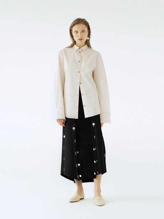 Button Up Skirt(Black)