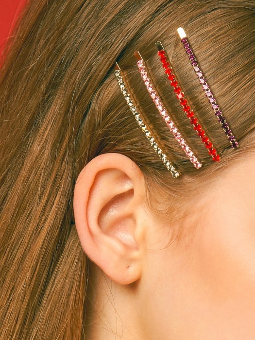 Fruity Crystal Gold Hair Pin Set