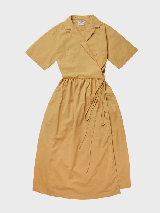 L19SS Cotton Wrap Dress (4 sl) #Mustard