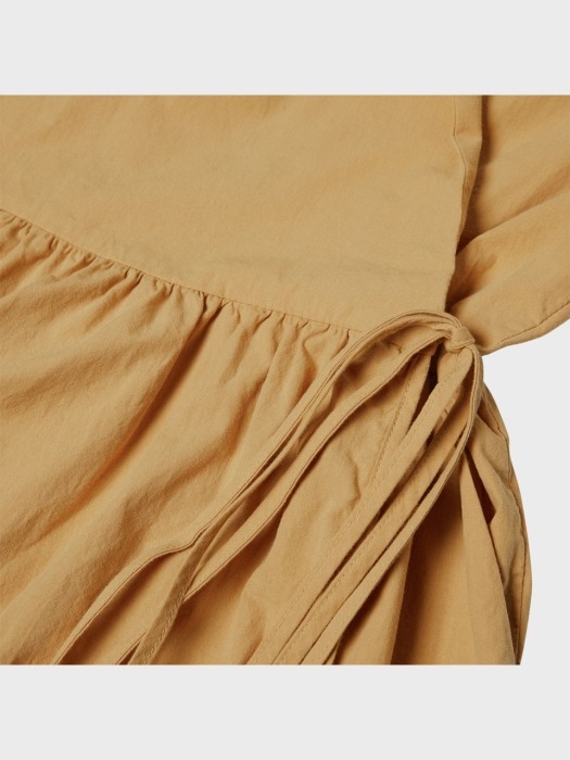L19SS Cotton Wrap Dress (4 sl) #Mustard