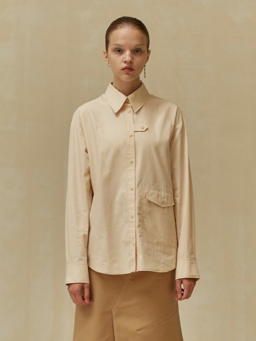 19 FALL LOCLE STITCH POINT SHIRT - CREAM