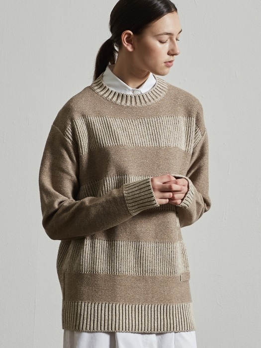 Striped Sweater (BEIGE)