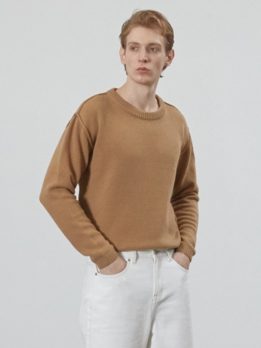 Cashmere Reverse Sweater (Beige)
