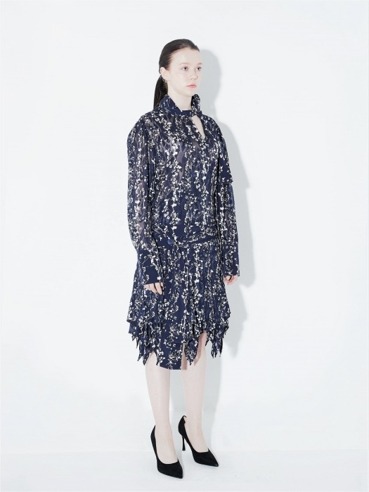 Wear Who I am Series Ver. 2_Dress_Navy Flower Prints