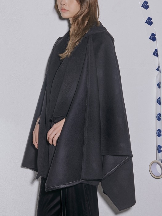 Hooded Cashmere Poncho