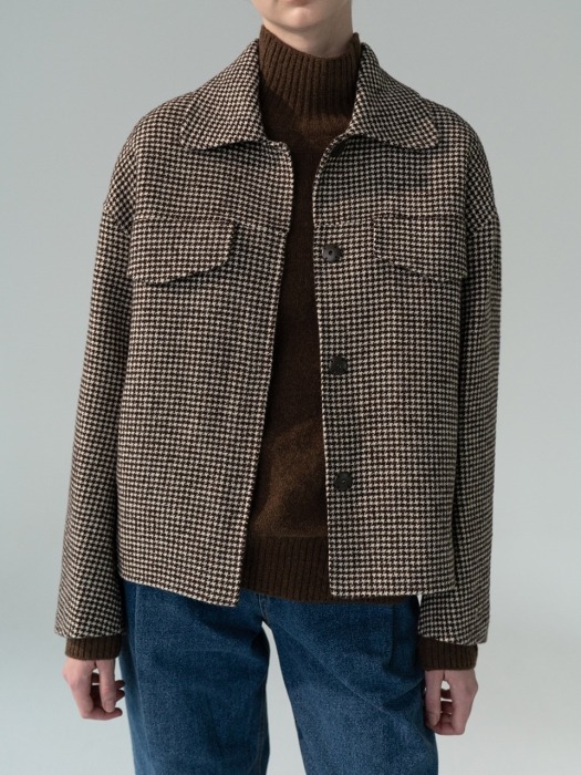 Flap double pocket wool coat