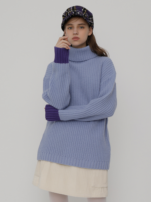 R SLEEVE COLOR KNIT