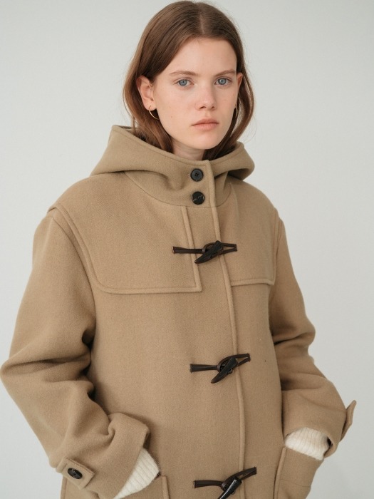 wool duffle coat (beige)