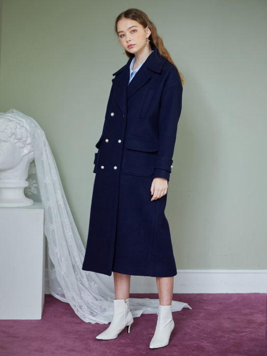 NAVY DOUBLE COAT