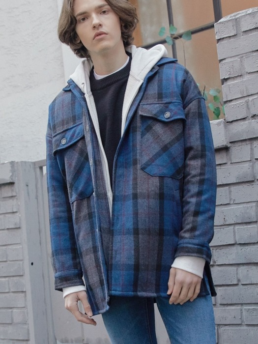 DIEL CHECK JACKET (NAVY)