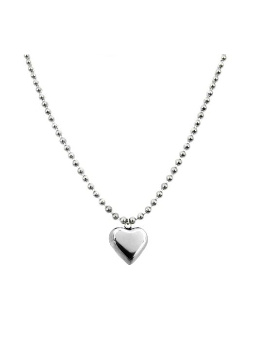 [Surgical] Bold Heart & Ball Chain Necklace