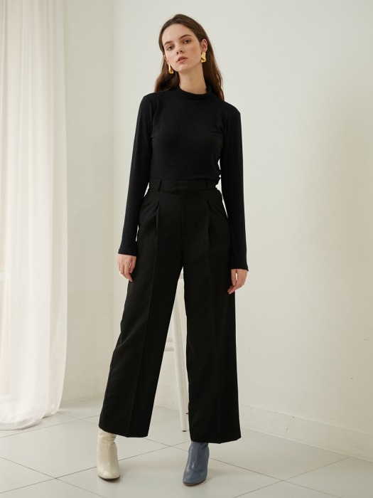 Straight Wide Double-tuck Pants