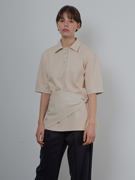 OVER-FIT POLO SHIRT_BEIGE