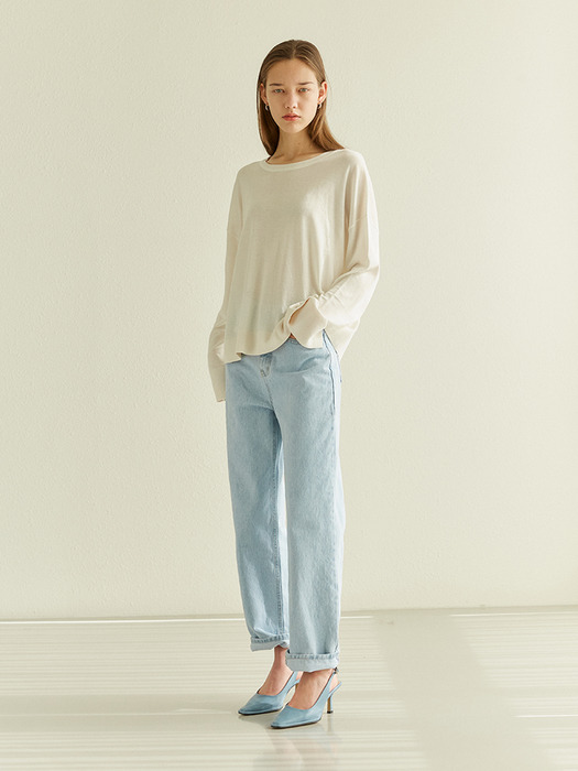 DAILY COLOR ROUND KNIT  IVORY