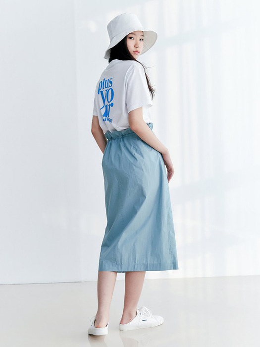 Waist String Midi Skirt - Blue (KE0327M02Q)