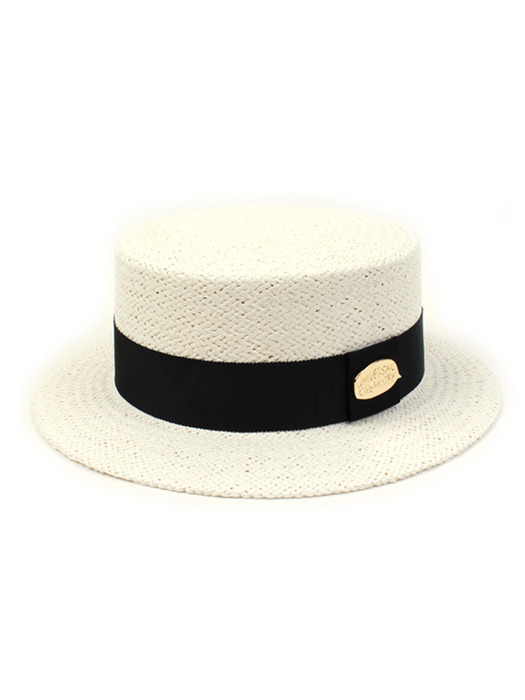 White Flat Short Panama Hat 파나마햇