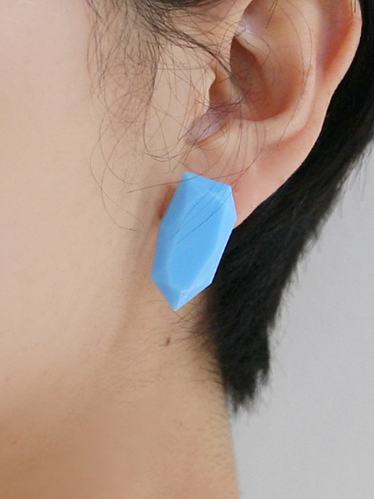 aqua polygon earrings