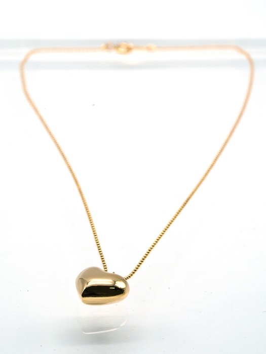 Volume heart point gold Necklace 골드 하트 통통 목걸이 9mm, 15mm, 20mm