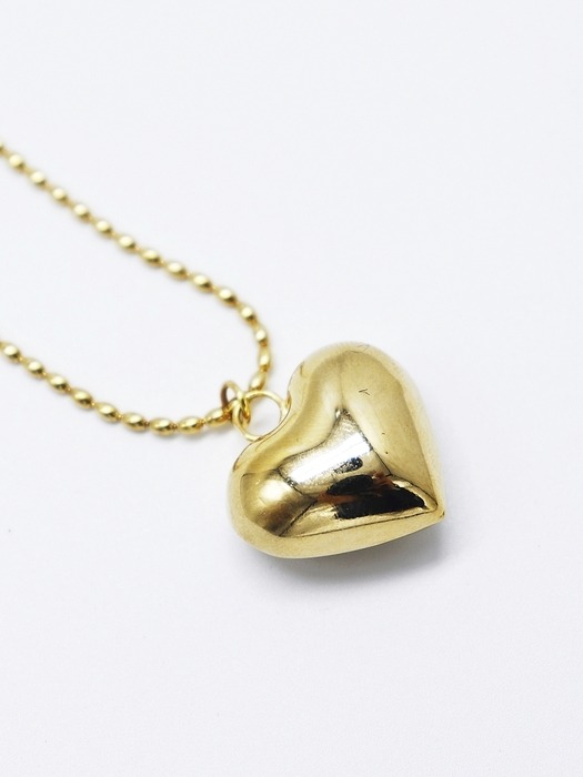 Volume heart point gold Necklace 골드 하트 통통 목걸이 9mm, 15mm, 20mm