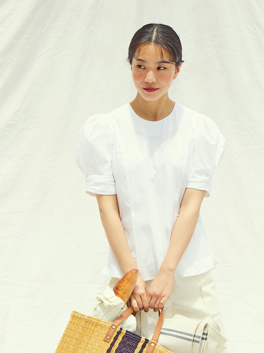 [20SS]FULLERTON voluminous short sleeve blouse (Off white)