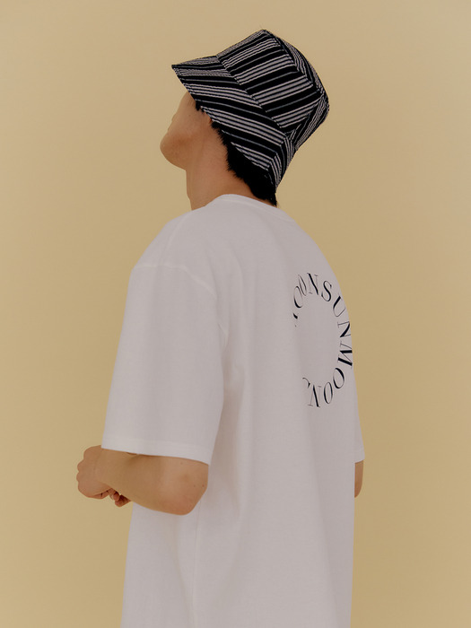 20 Label Seersucker Bucket Hat / Black Stripe