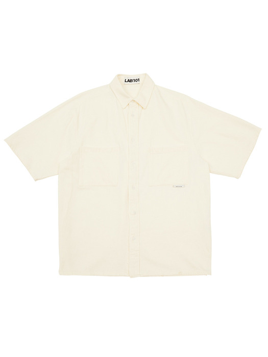 TWO POCKET IVORY BLEACHED SHIRT