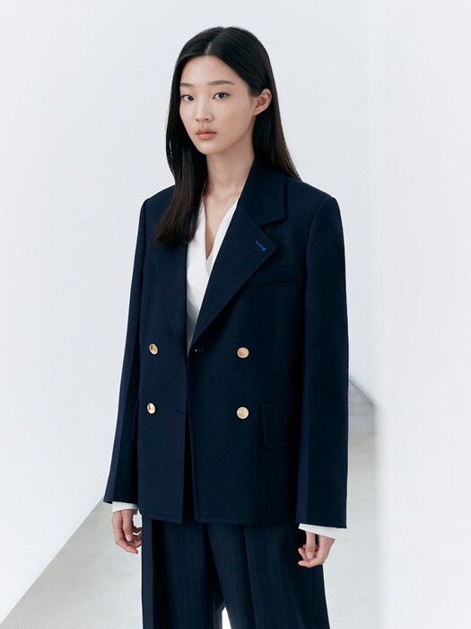 Double Breasted Classic Jacket - Navy (KE0811M03R)