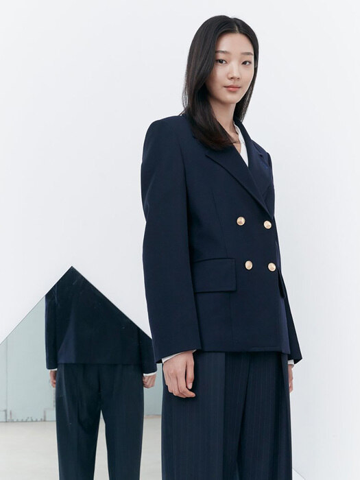 Double Breasted Classic Jacket - Navy (KE0811M03R)