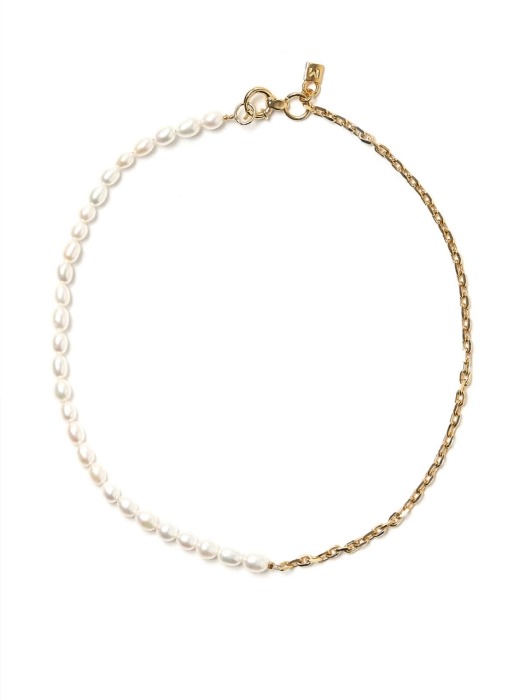 PEARLS CHAIN NECKLACE_Gold_S