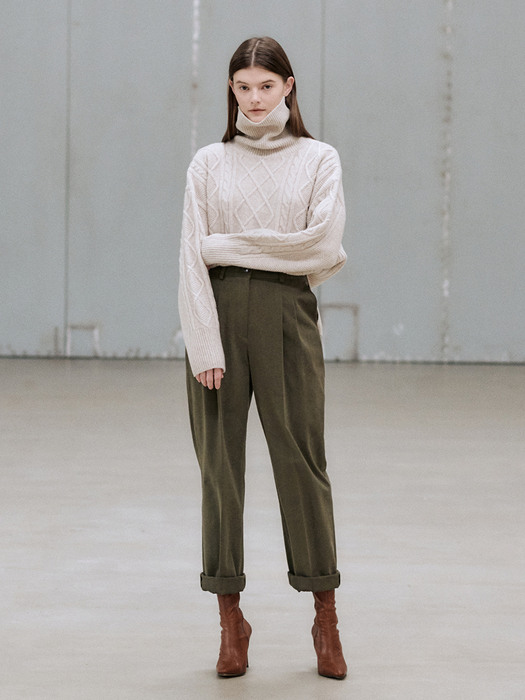 20WN roomy cable turtleneck [OAT]