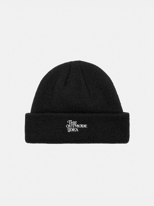 SOLID LETTERING BEANIE - BLACK