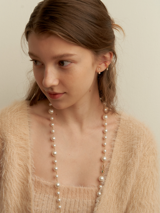 [Silver925] LA BELLE Pearl Mix Long Necklace_NZ1125