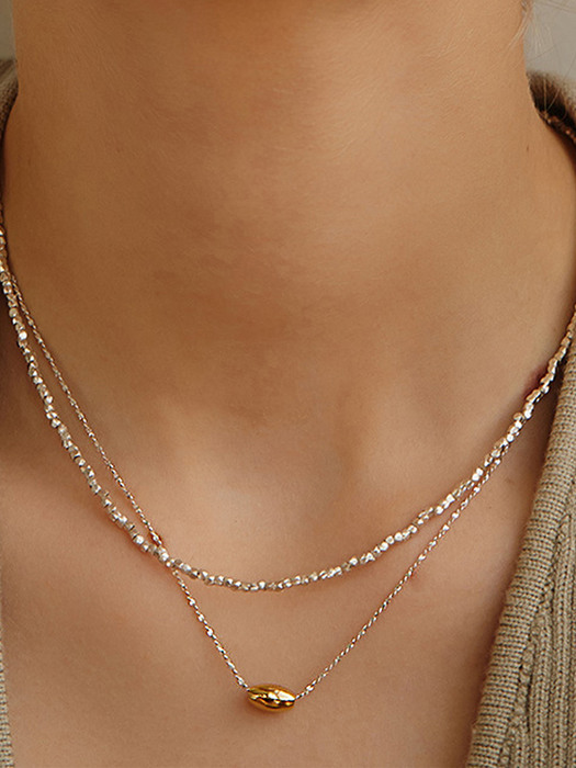 [silver925]concise oval necklace