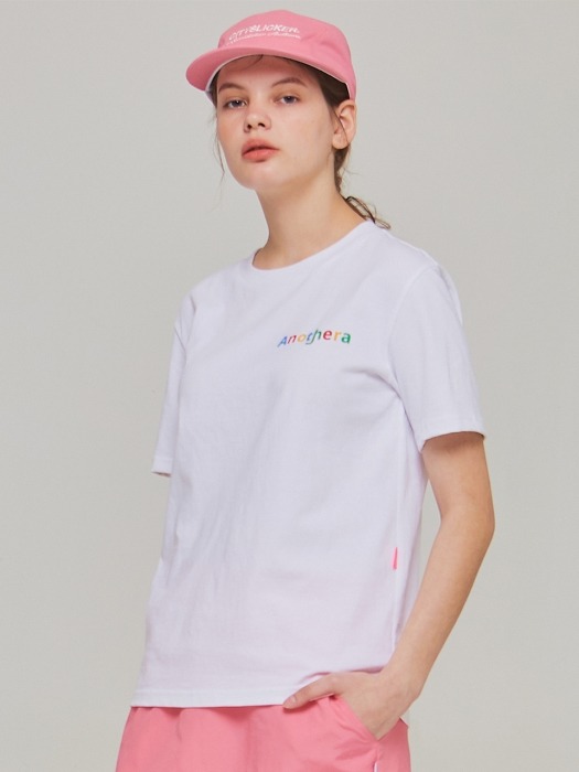 Logo T-shirt [White, Pink, Lime]