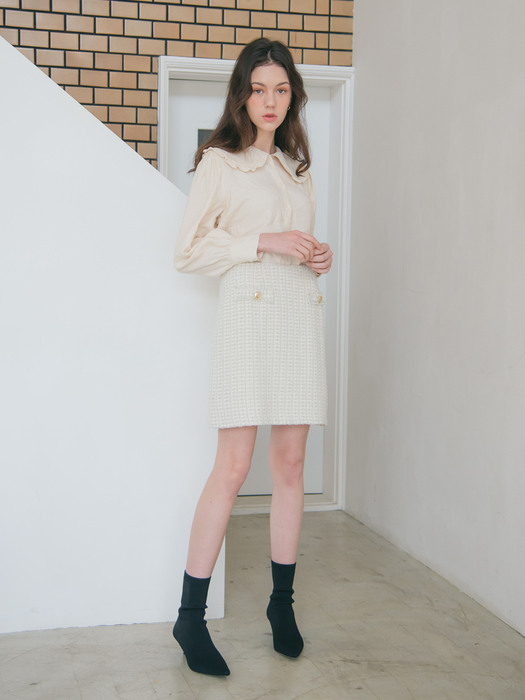 ROUND COLLAR BLOUSE_IVORY