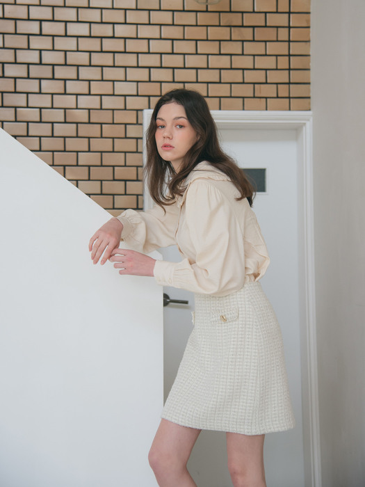 ROUND COLLAR BLOUSE_IVORY