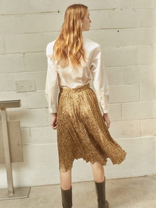 Pleats Button-up Skirt_Goldenhaze