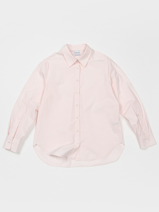 Placket sleeve shirts-light pink