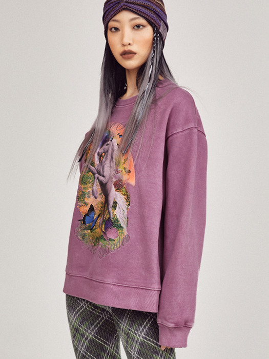 UNICORN GRAPHIC SWEATSHIRT [PURPLE]